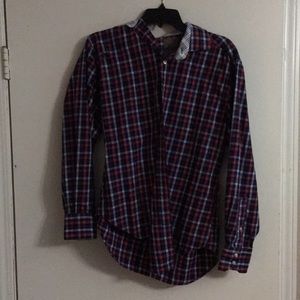 Red and Blue Casual Button Down